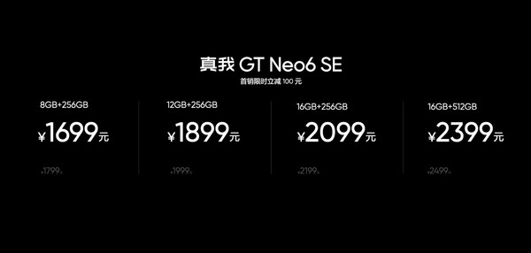 真我GT Neo6 SE售價